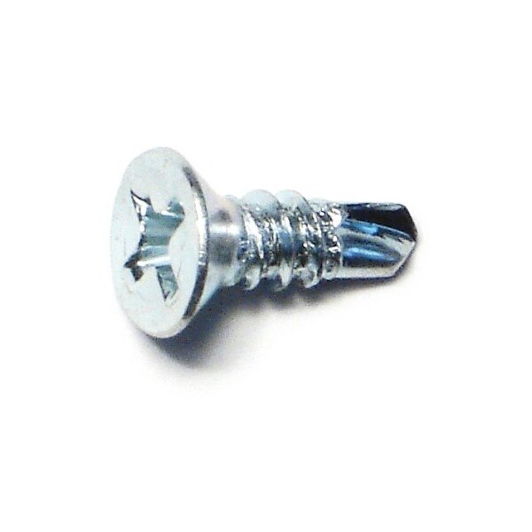 Midwest Fastener Self-Drilling Screw, #8 x 1/2 in, Zinc Plated Steel Flat Head Phillips Drive, 100 PK 50894 - main